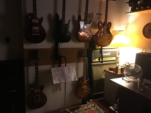 Not a great pic, but some of my guitars, including a frank-n-strat