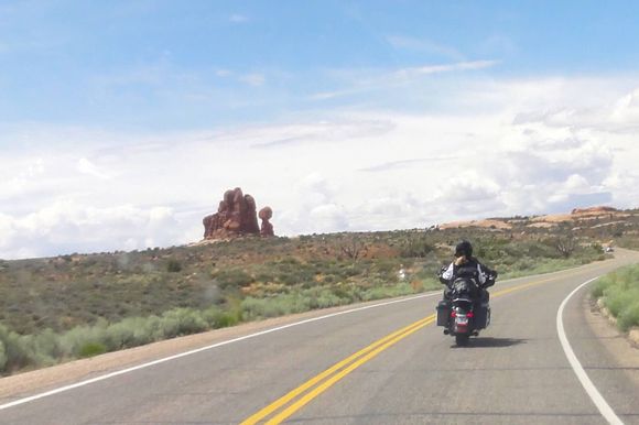 Heading out of Arches.