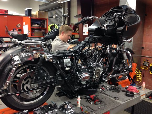 Dustin working diligently to create "The Beast"