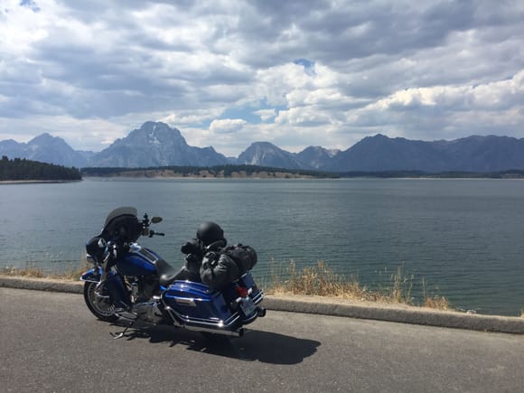 Jackson Lake and the Tetons.