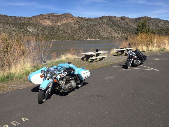 '66 and my '69 FLH at a local reservoir.