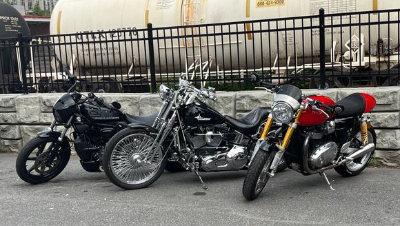 Nightster in this pic fits right in the pack. The Dragon trip.