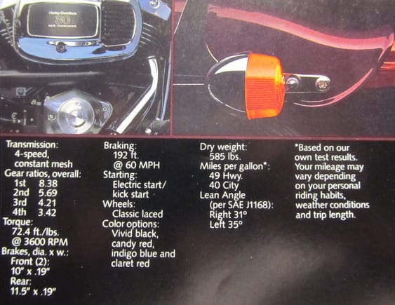 the 1983 color options are listed here . . .