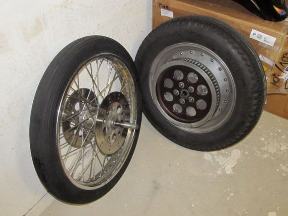 the the aftermarket front wheel Rim (CCI) will be replaced with an OEM NOS drop center Rim part # 43662-80B , the rear wheel will just need a good detail cleaning ! & of course the rear Belt Pulley will get repainted along with the other painted parts !