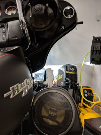 Mounted tweeters in the grills.