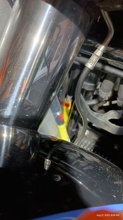 New cable to the left compared to original on the bike.