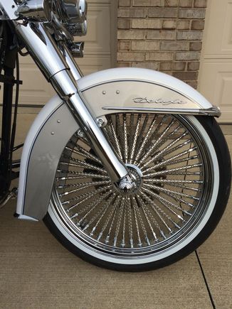 Evo Spoked DNA Mammoth wheel with 120/70-21 Avon purchased from Mototeks.