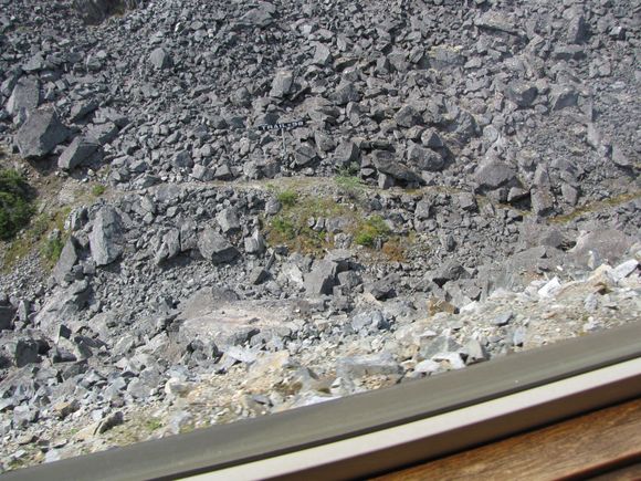 You can still see the trail that has been packed in the rocks by the Stampeders.