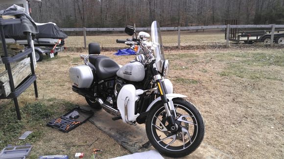 Got the xfmt lowers for bout 60 bucks, went with Memphis fats 17", sundowner seat- more comfortable for MoMA, 4 1/2 pull back risers. Man what a nice ride she is.