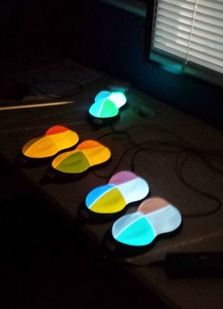 Edit; they've added other colors recently.  Obviously limited applications.  Oh, and it's clear when not energized.