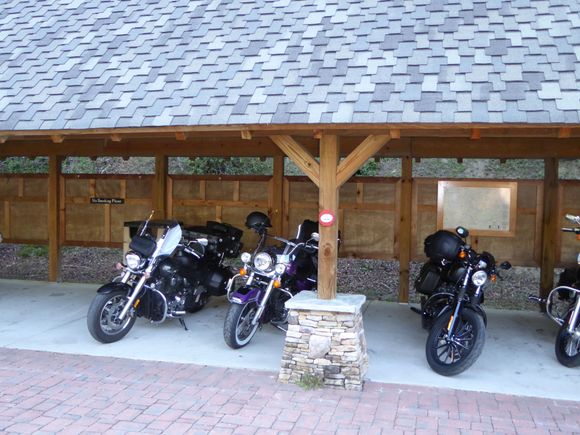 Covered motorcycle parking