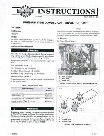 Premium Fork Instruction Pg 1