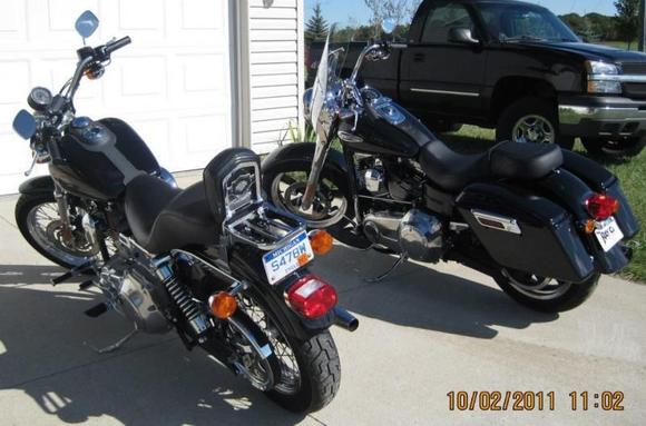 My 2001 FXD SuperGlide and new 2012 FLD Switchback.