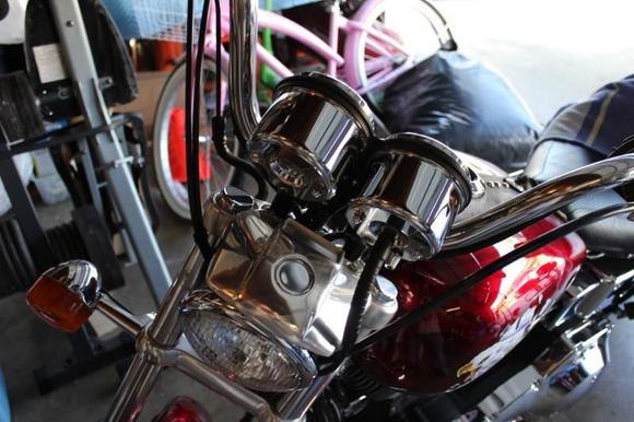 Just replaced stock black speedo and tach rear cans with chrome ones!