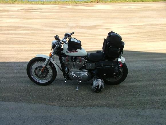 Bike Trip loaded with all the gear. Trip to maine and New Hampshire.