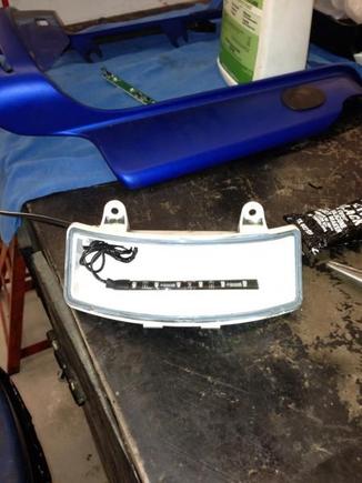 LED repair on the street glide fender trim.