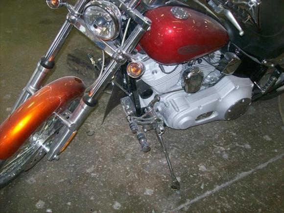 front fender attatched and mock up of chin spoiler in process