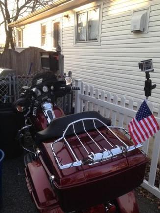 My GoPro Hero 3 Black mounted on tour pack.