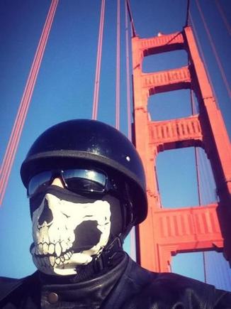 Justin crossing the GG bridge