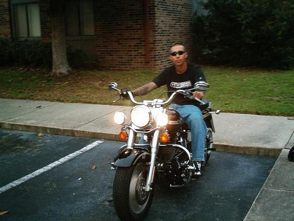 My first Bike.  100th Annivsery Fatboy.  Wanted one since I first saw Arnie riding through the streets of LA sling cocking a shotgun and getting chased by a semi.  Not a whole lot done to it.  It was loud as hell and rode very smooth.  Wish I never sold it.