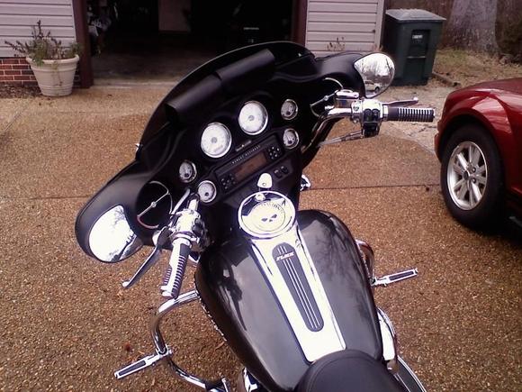 Chrome controls and gas cap