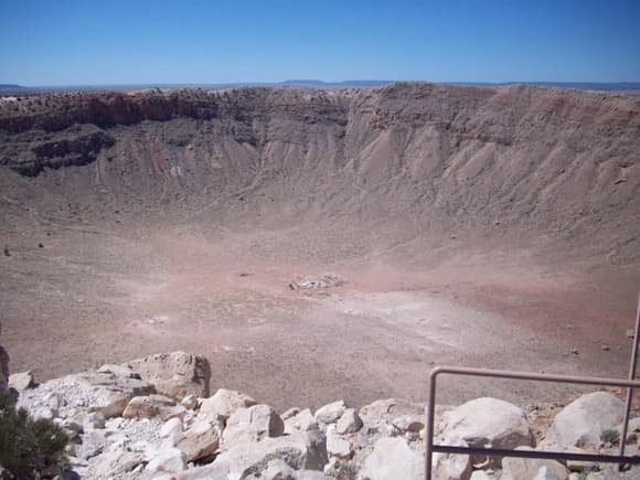 Meteor Crater.  Very windy up there!