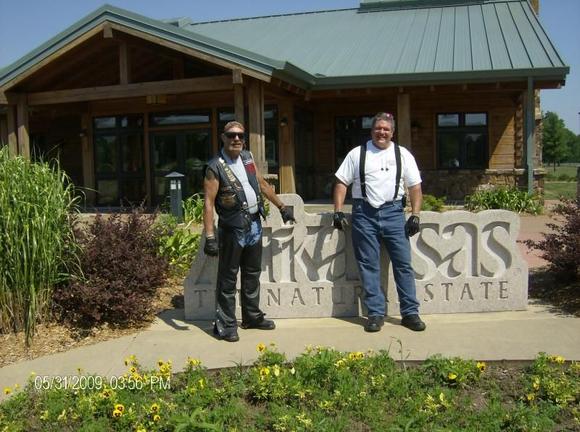 First stop.  Little Rock Arkansas.  John on the left, Noland on the right.