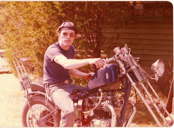 Slim on '68 chopper, sometime in the late 70's.