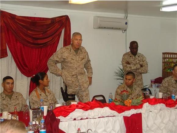 My daughter doing duty as personal security detail for the commandant of the USMC ans the Sgt Maj of the USMC