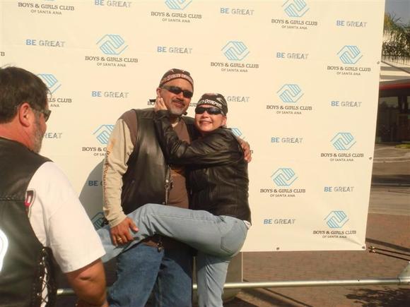 My wife and I at the Boy's and Girl's run in Santa Ana