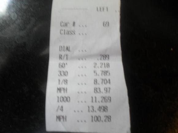 My best time at Bradenton Race track 6/25/2010