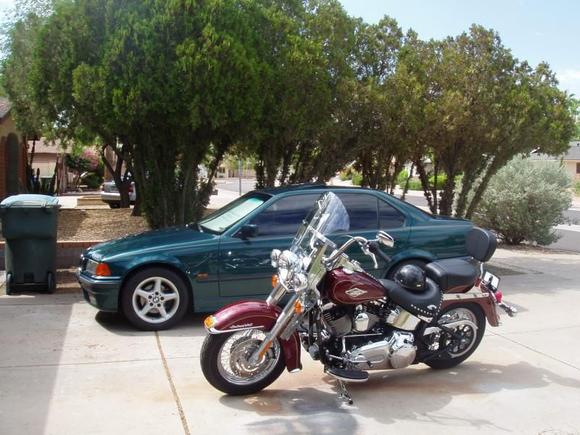 The bike and the Beemer