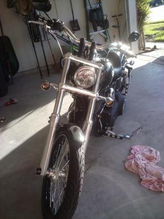 moved the turn signals to the forks ...having second thoughts..pipes are on the way.