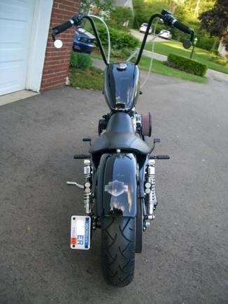 Short rear fender, dual LED signals/brake combo