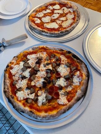 Pizza nite done in my Wood Fired Oven 