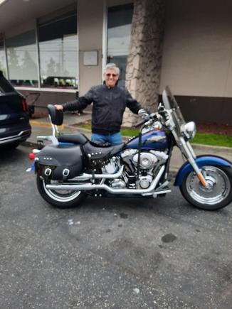First ride home on 2010 Fatboy, April 2025