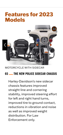  They're even offering a factory sidecar for police models.