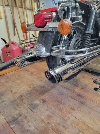 Bike a bit dusty, pipes shinney