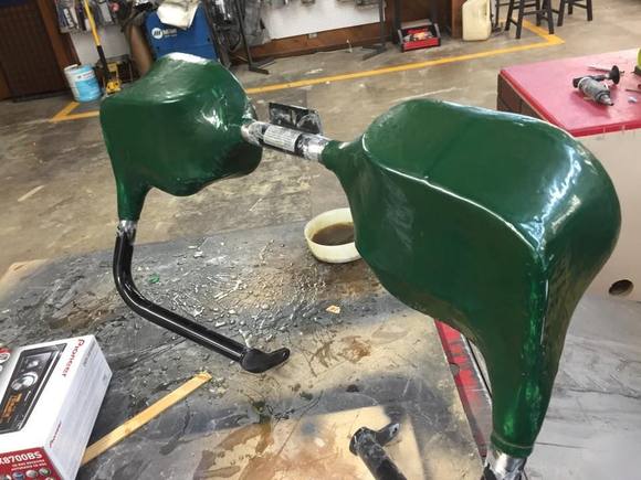 Beginning of crash bar speaker pods...These are handmade using your crash bars then painted to match your ride.