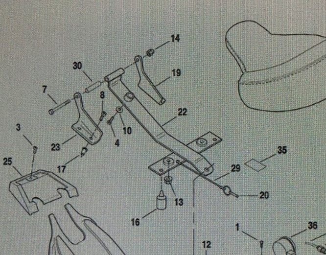 Early-style police seat exploded view
