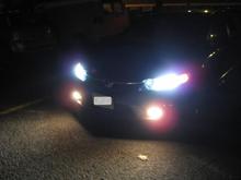 HID Headlights and regular fog lights.