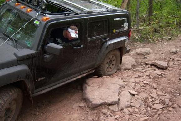 Big rock...Steep ditch