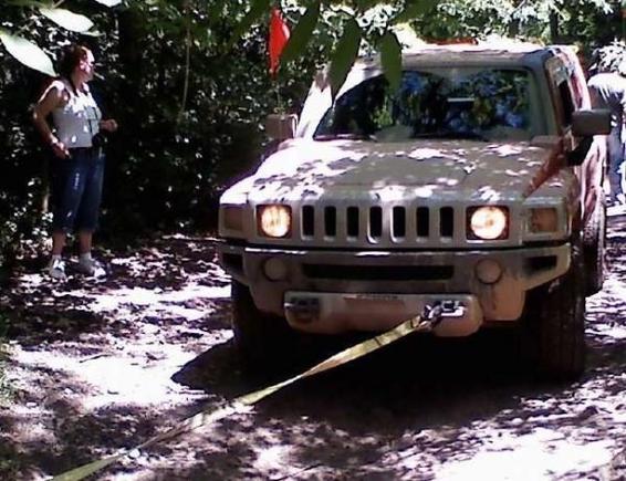 The Hummer pulls him out :)