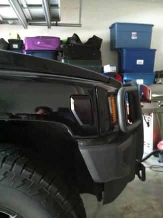 Eagle Eye Clear Marker Lights that have been painted using VHT Nightshades