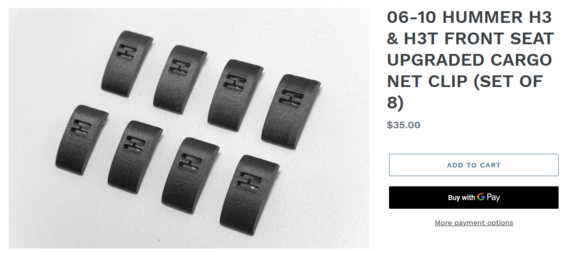2006-2010 Hummer H3 Cargo Net Clips