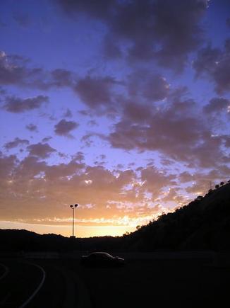 Sun set at Monticello Dam.