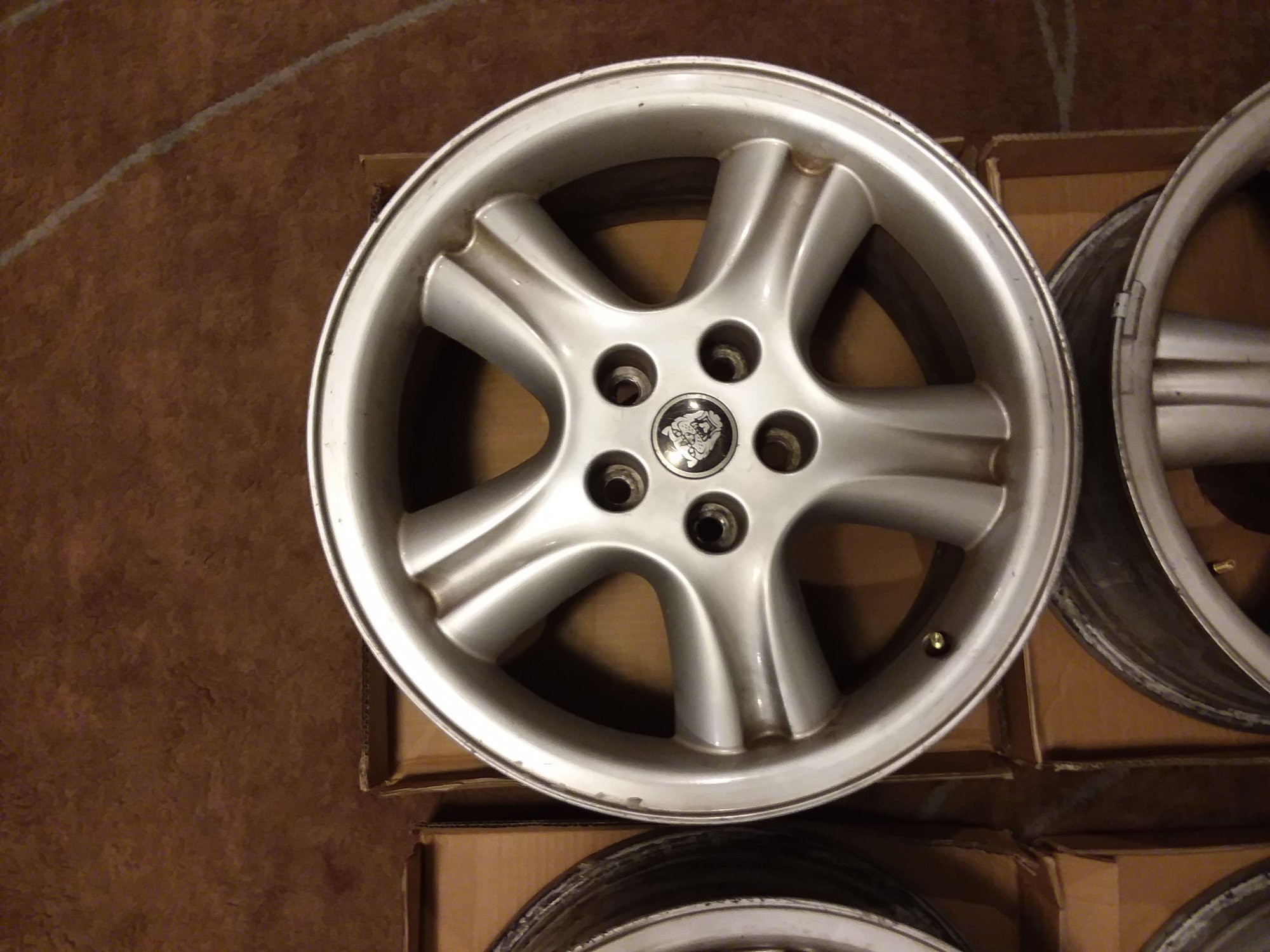 Wheels and Tires/Axles - Jaguar Penta 18x8 OEM Silver wheels SET OF 4 - Used - 1998 to 2003 Jaguar XJR - Columbia, MD 21046, United States