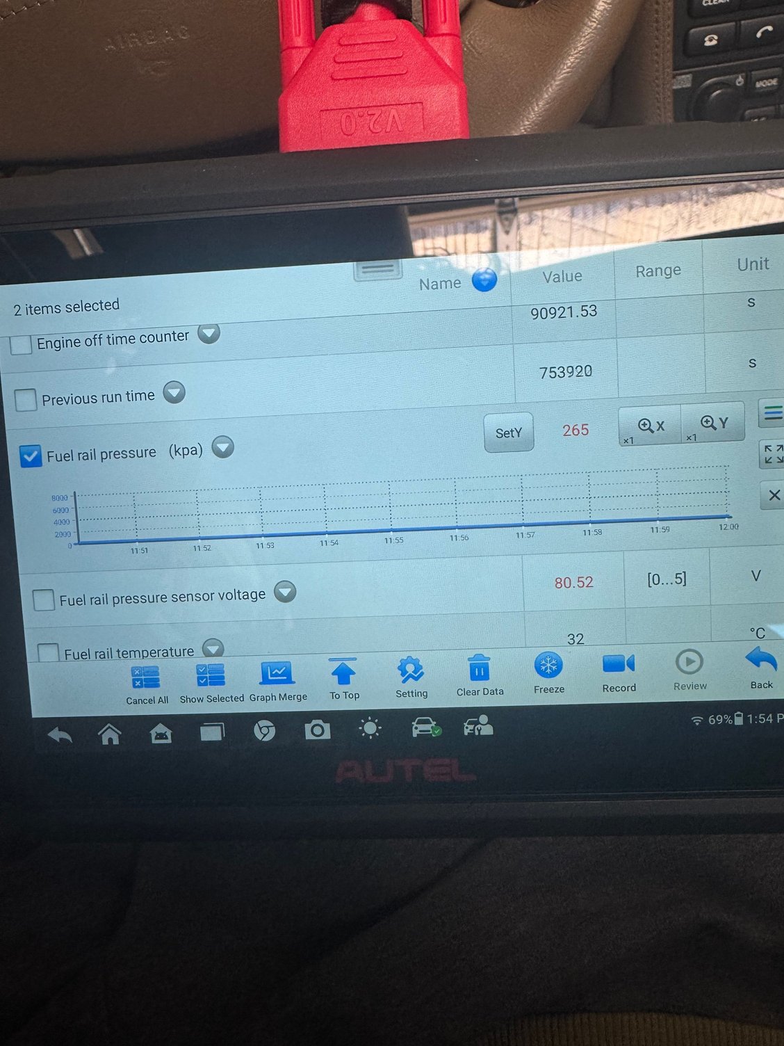 I�ve been chasing down these reading for a while now I�m getting stuck the car is very well serviced 85k miles 2006 Jaguar s type 3.0. clearly the voltage reading on the Fuel rail pressure sensor is absurdly high almost a impossible reading that and the fuel rail pressure the reading don�t move at at all as if they are stuck even when driving so I�ve come to the forums to ask for help the wiring seems fine I will need to inspect it more I�ve already replaced the sensor I have no active lights on