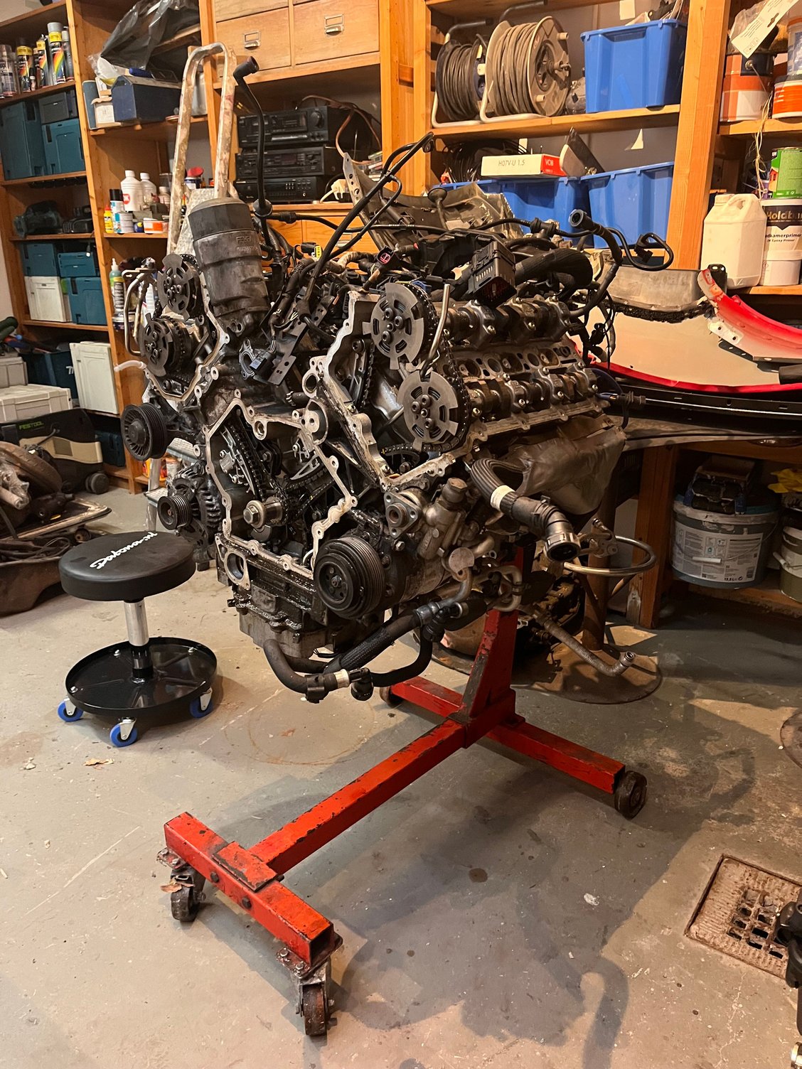 Engine in the workshop