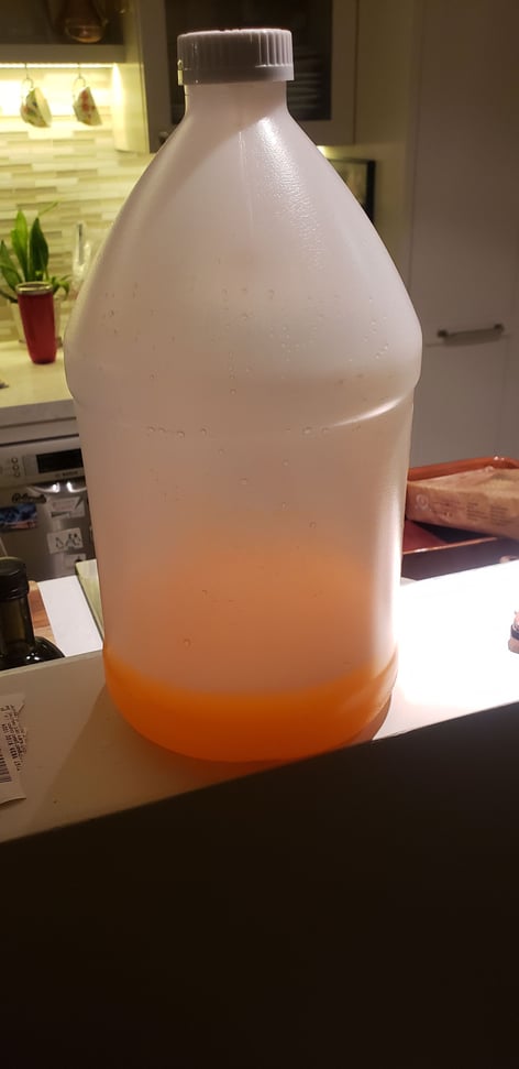 This is how much windshield washer fluid is left in a one gallon jug
